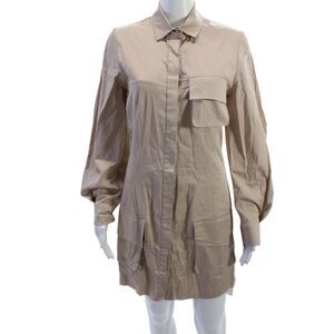 Marques Almeida Women Military Jacket Beige Lace-Up Long Sleeve Size 8